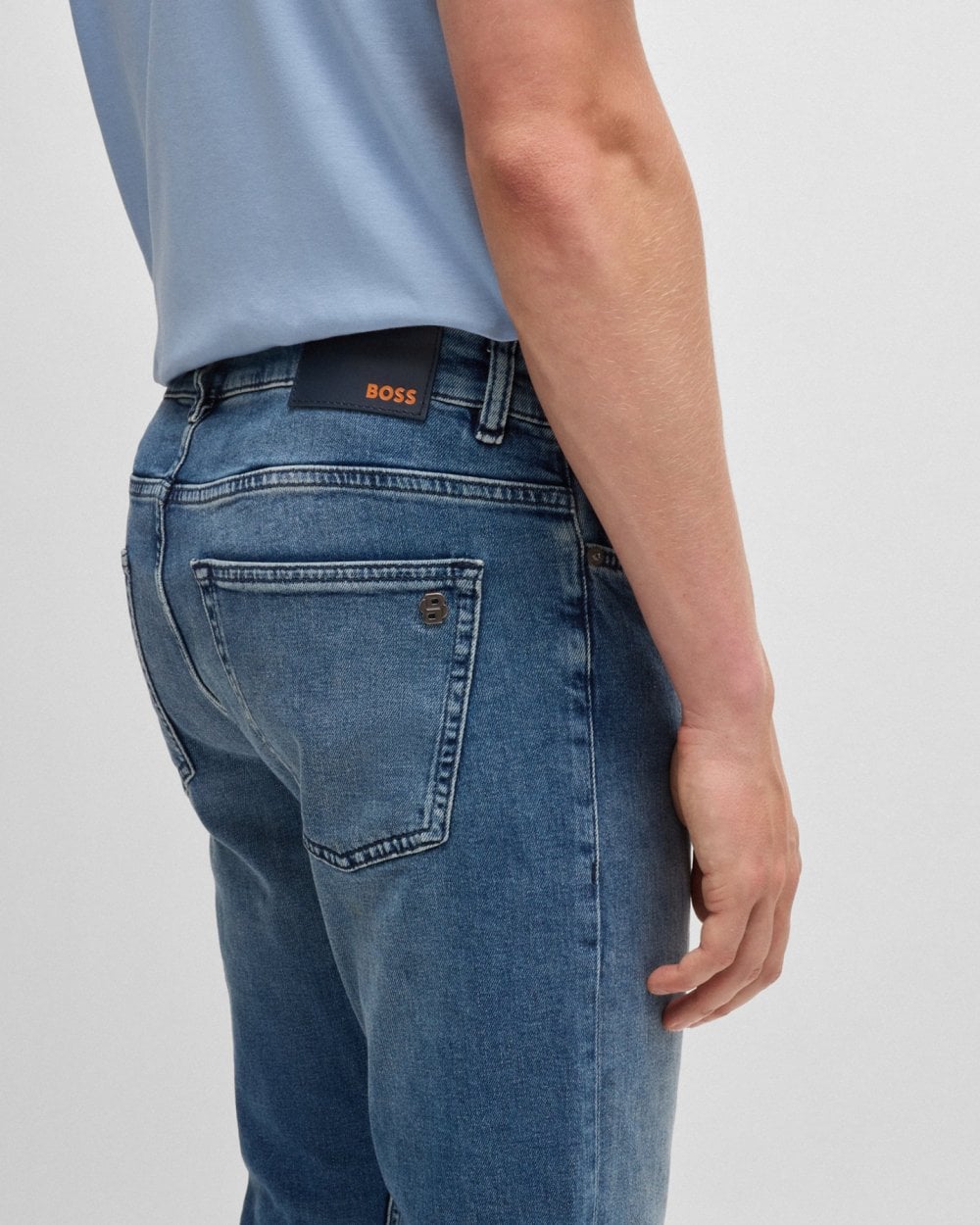 BOSS Orange BOSS Orange DELAWARE BO Mens Slim Fit Comfort-Stretch Blue Jeans NOS