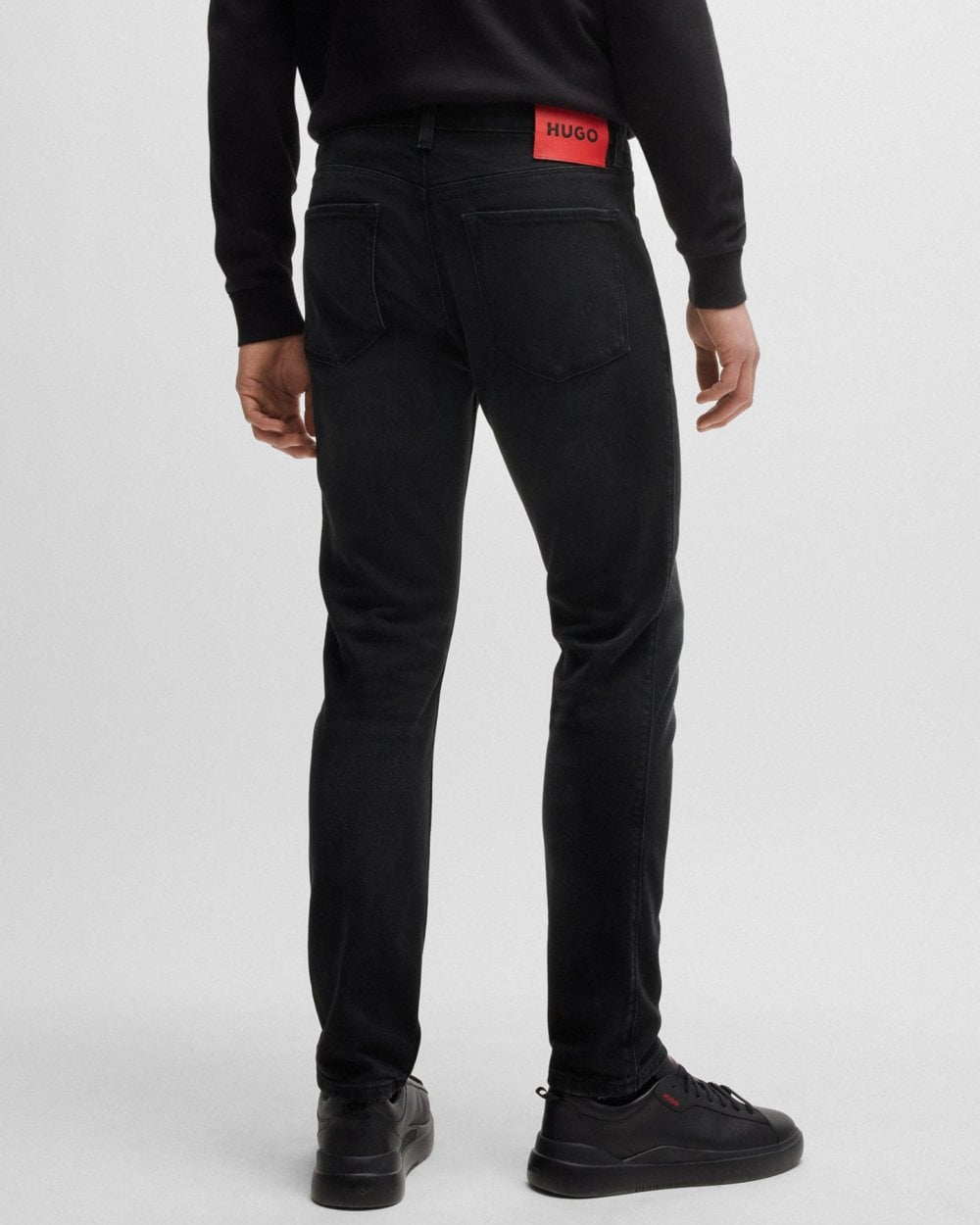 HUGO HUGO 734 Mens Extra-Slim Fit Jeans in Black Stretch Denim NOS