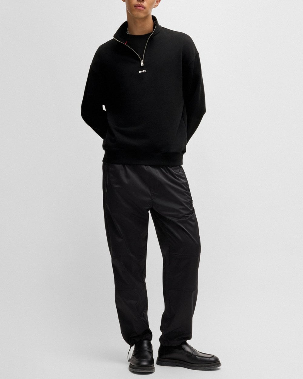 HUGO Durty244 Mens 1/4 Zip Sweatshirt - Black 001