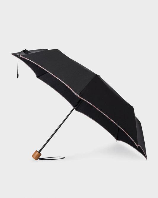 Paul Smith Mens Compact Umbrella with Signature Stripe Trim