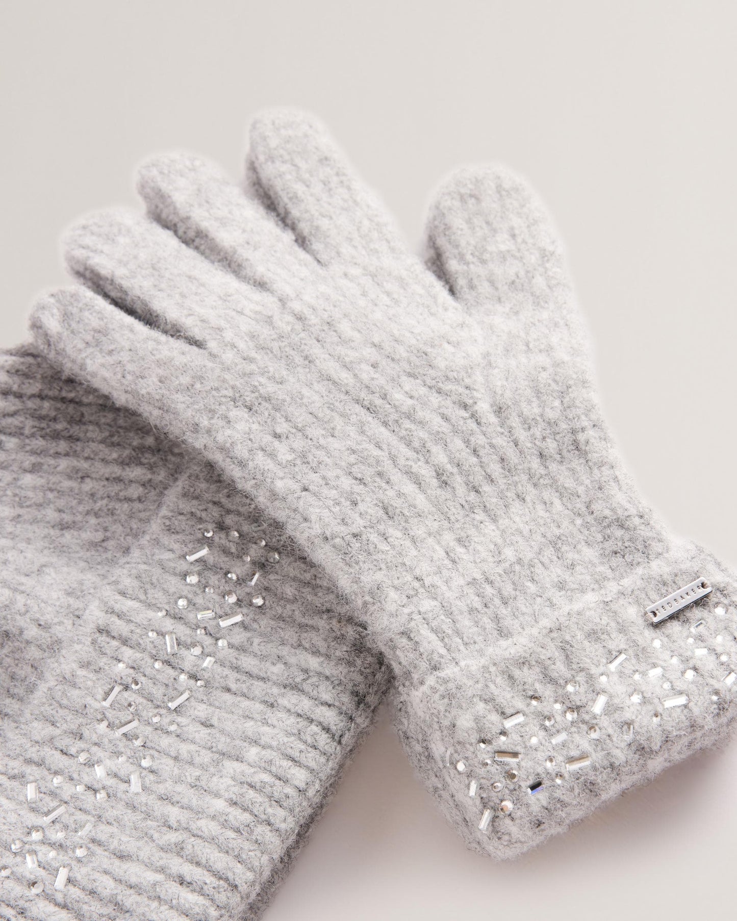Ted Baker KERIIS Womens Rhinestone Knitted Hat and Gloves Set