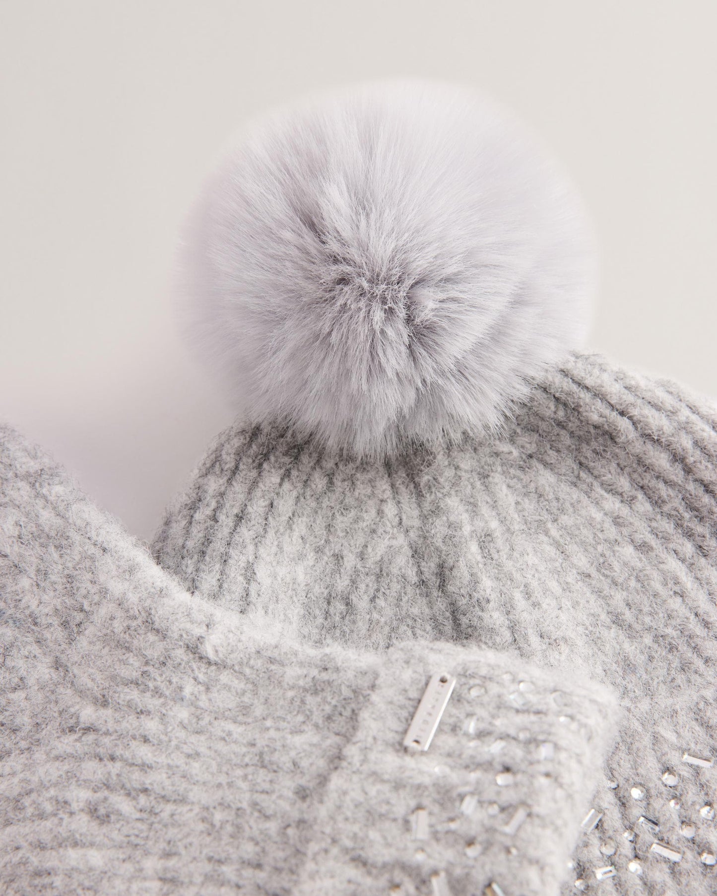 Ted Baker KERIIS Womens Rhinestone Knitted Hat and Gloves Set