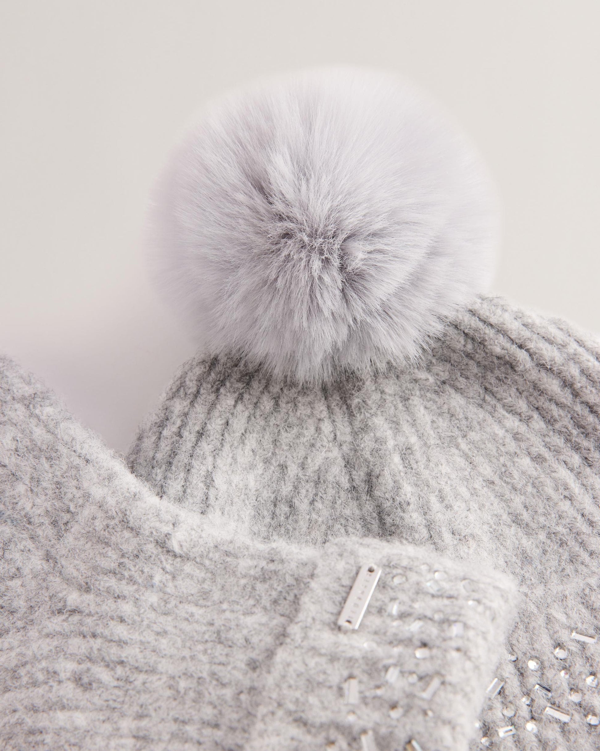 Ted Baker KERIIS Womens Rhinestone Knitted Hat and Gloves Set