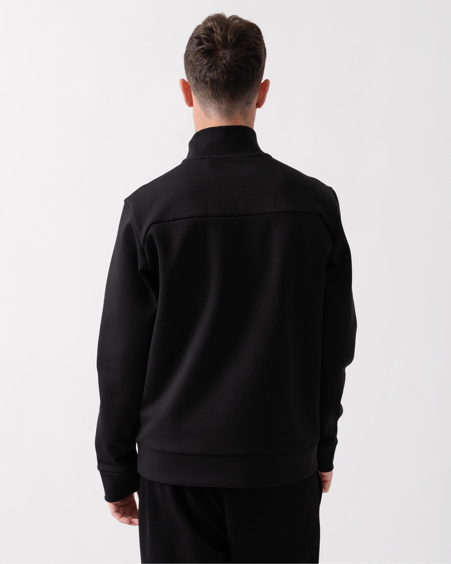 BOSS Green Sweat 1 Mens 1/4 Zip Sweatshirt with Contrast Piping - Black 001
