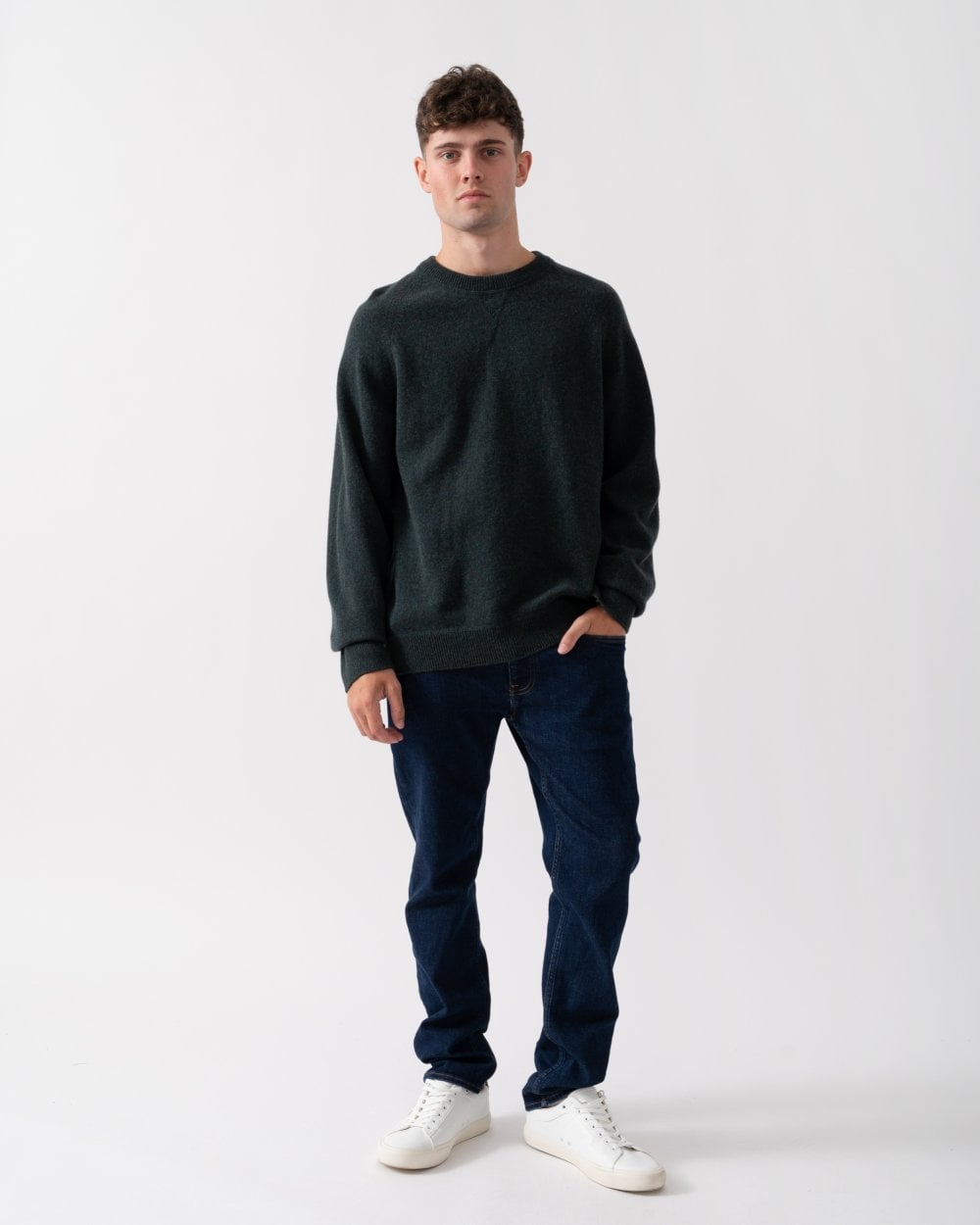 PS Paul Smith Mens Merino Wool Raglan Jumper - 39 Green