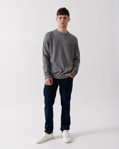 HUGO San Cassius Mens Crew Neck Sweater - Medium Grey 034