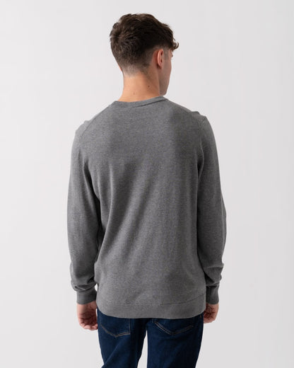HUGO San Cassius Mens Crew Neck Sweater - Medium Grey 034