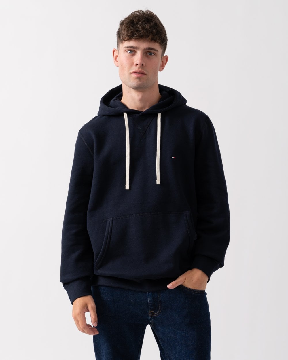 Tommy Hilfiger Essential Fleece Mens Hoodie - Desert Sky - CHO - Designer Mens Hoodies
