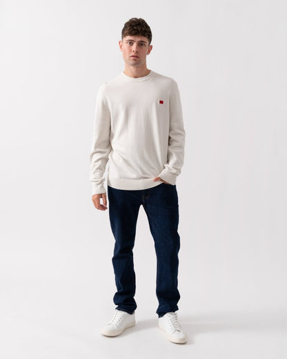 HUGO San Cassius Mens Crew Neck Sweater - Natural 101