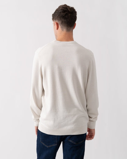 HUGO San Cassius Mens Crew Neck Sweater - Natural 101