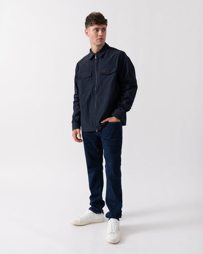 Fred Perry Mens Zip Overshirt - Navy 311