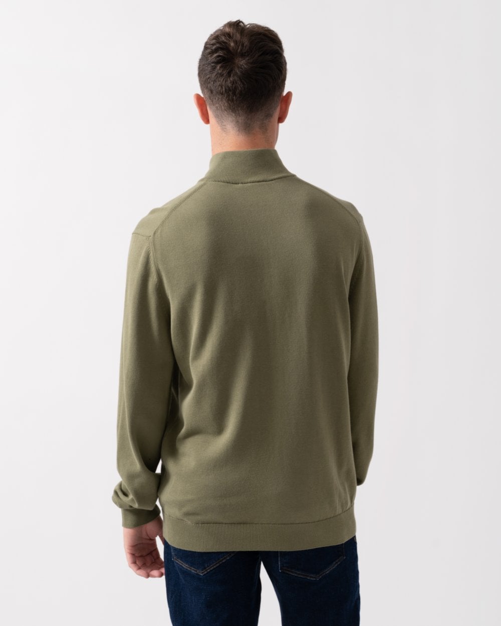 Lacoste Half Zip Logo Mens Sweatshirt - Khaki BMY