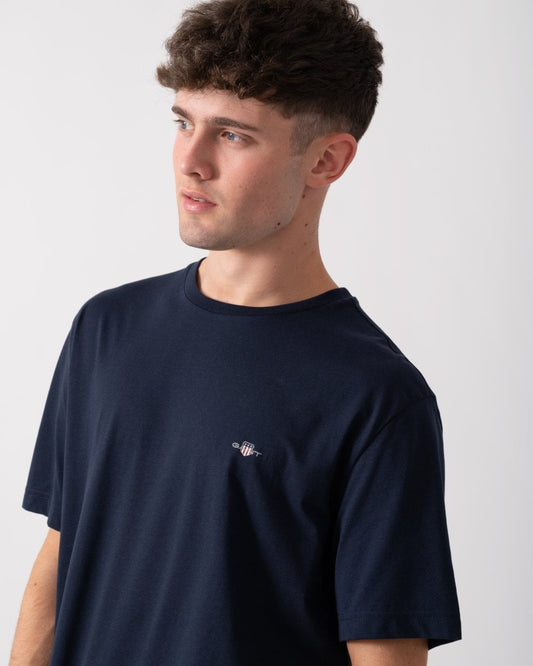 GANT Mens Printed Archive Shield T-Shirt - 433 Evening Blue