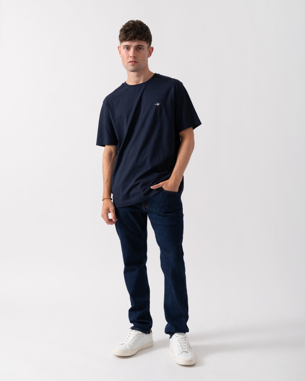 GANT Mens Printed Archive Shield T-Shirt - 433 Evening Blue