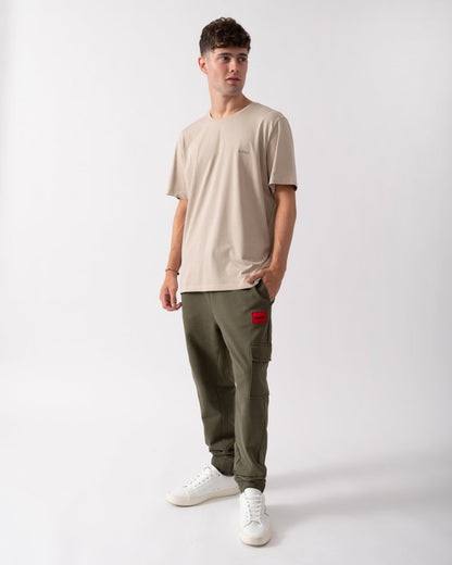 BOSS Orange Mix&Match Mens Stretch-Cotton Loungewear T-Shirt with Embroidered Logo - Light Beige 275