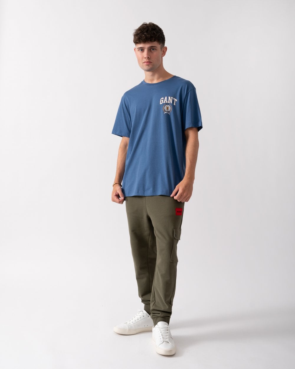 GANT Mens Crest Graphic T-Shirt - 442 Vintage Blue