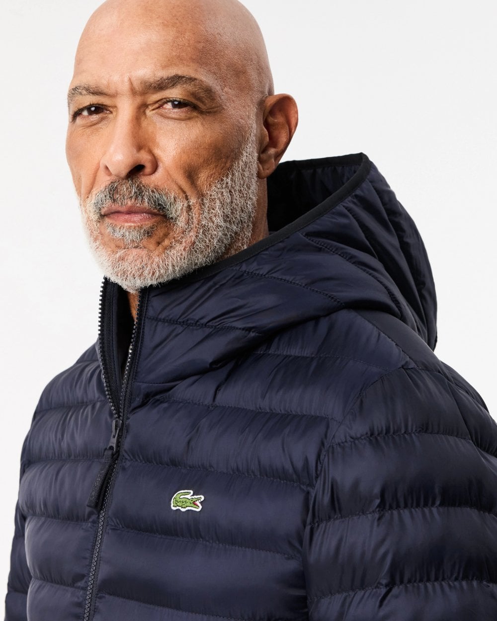 Lacoste Mens Hooded Puffer Jacket BH2909 - Navy Blue HDE