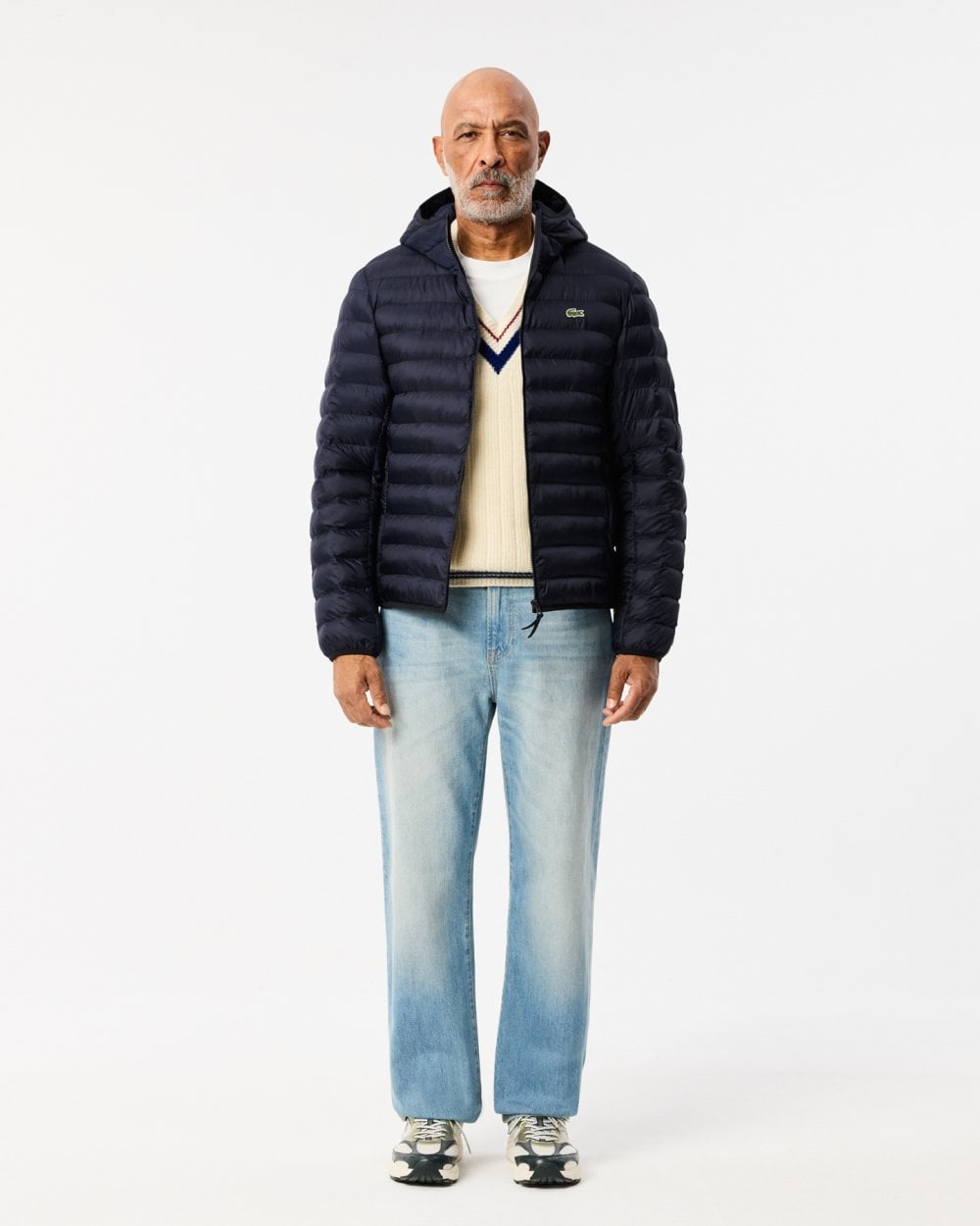 Lacoste Mens Hooded Puffer Jacket BH2909 - Navy Blue HDE