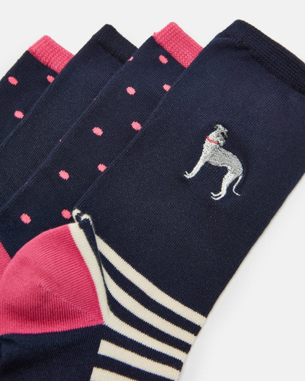 Joules Everyday 2 Pack Womens Socks - Navy Dog