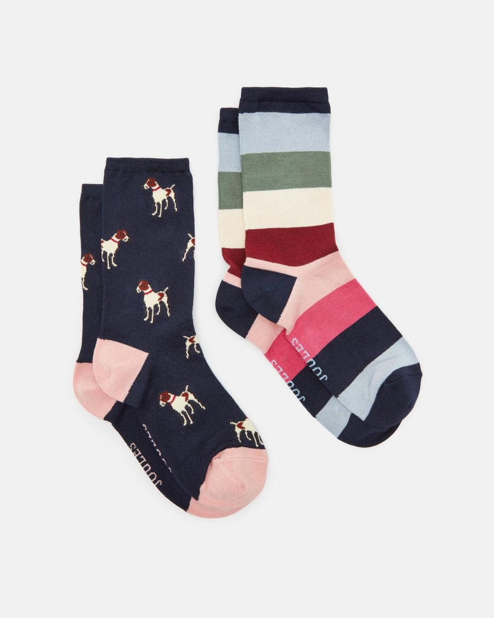 Joules Everyday 2 Pack Womens Socks - Navy Patch