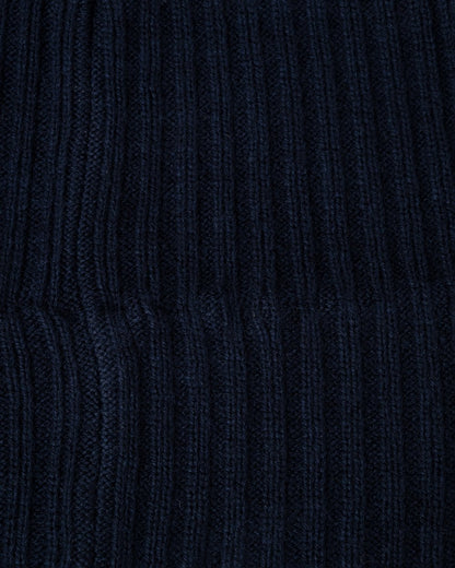 Lyle & Scott Knitted Ribbed Beanie - Z271 Dark Navy