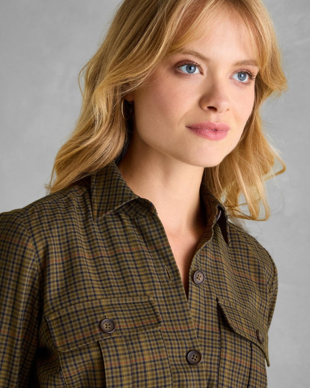 Joules Meredith Check Womens Midi Shirt Dress