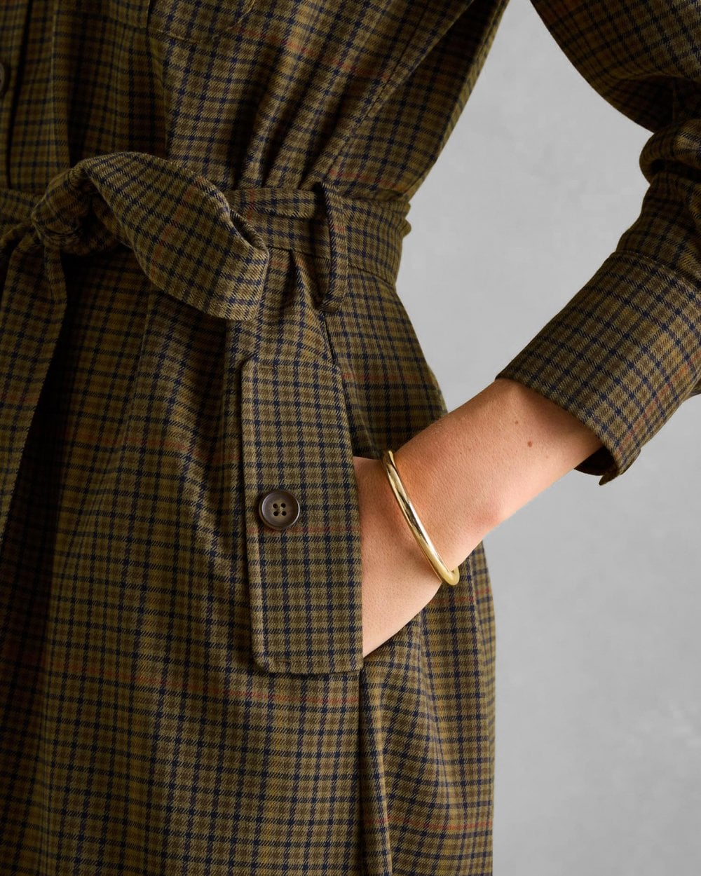 Joules Meredith Check Womens Midi Shirt Dress
