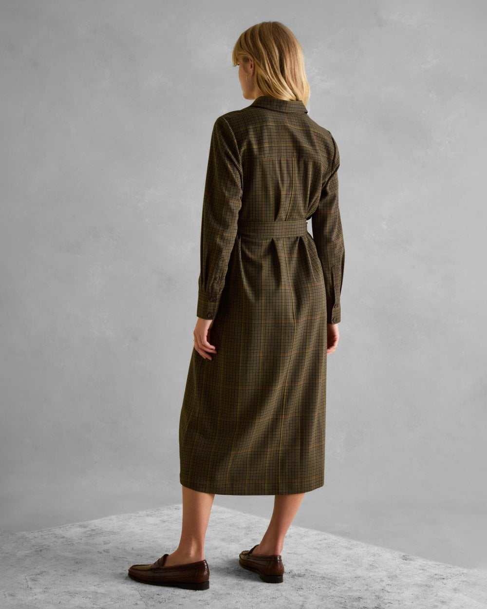 Joules Meredith Check Womens Midi Shirt Dress