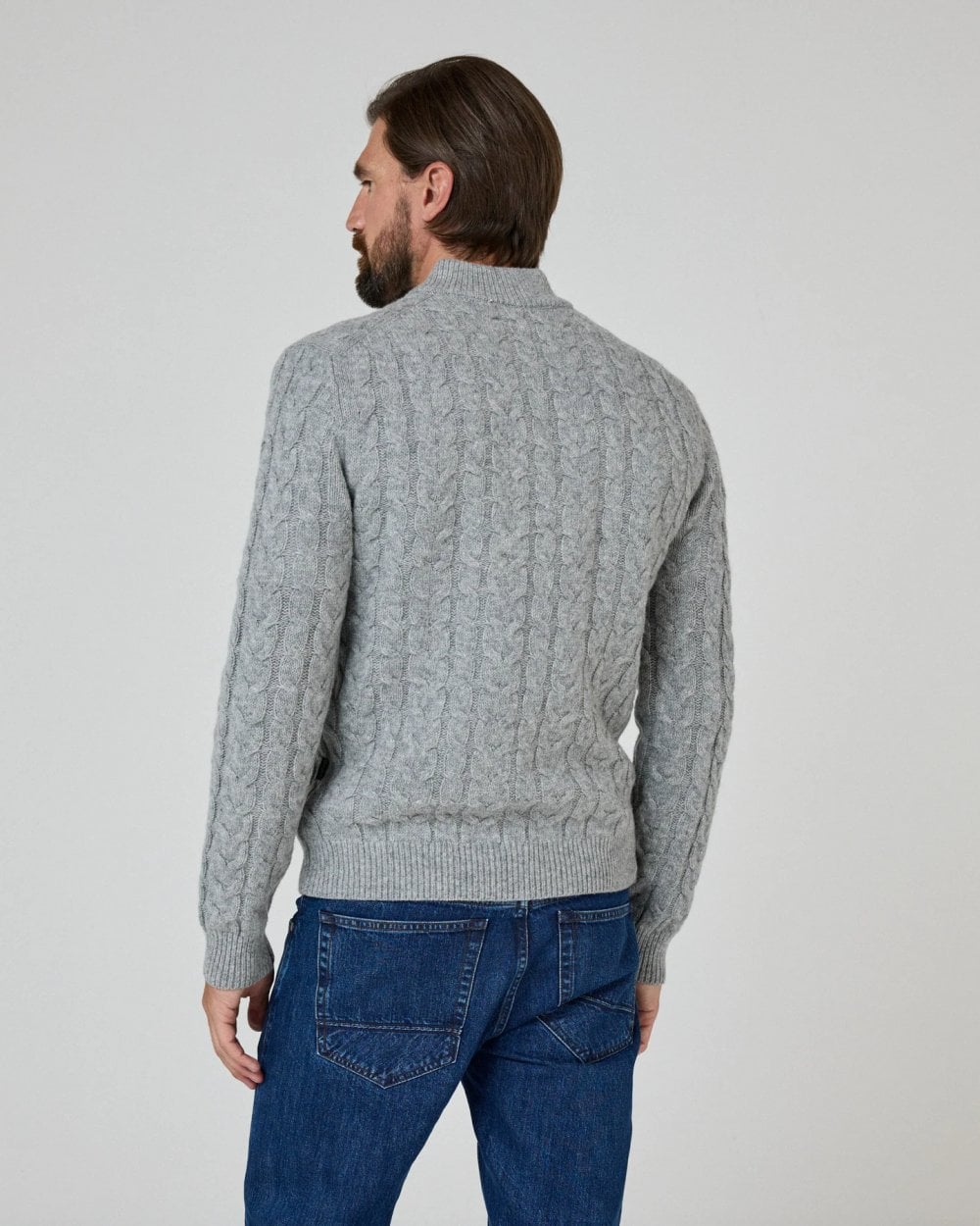 Oliver Sweeney Darlington Mens 1/4 Zip Lambswool Jumper - Grey