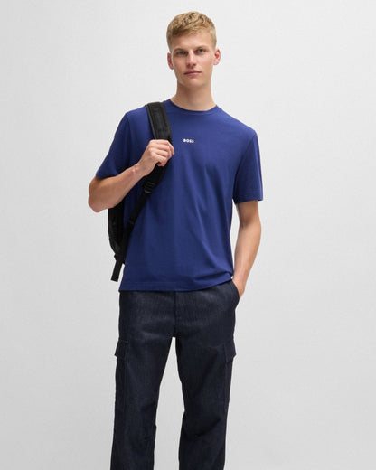 BOSS Orange TChup Mens Crew Neck Small Logo T-Shirt - Open Blue 494