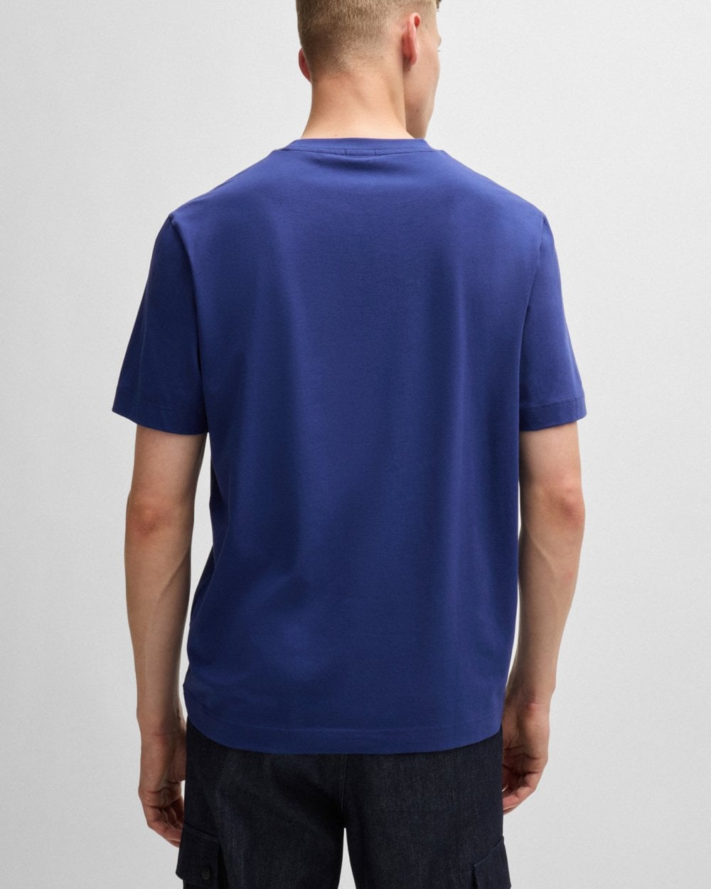 BOSS Orange TChup Mens Crew Neck Small Logo T-Shirt - Open Blue 494