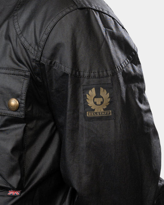Belstaff Racemaster Mens Waxed Cotton Compact Field Jacket - Black