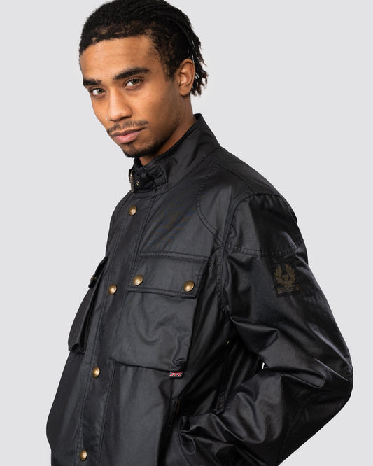 Belstaff Racemaster Mens Waxed Cotton Compact Field Jacket - Dark Navy