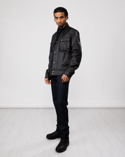 Belstaff Racemaster Mens Waxed Cotton Compact Field Jacket - Dark Navy