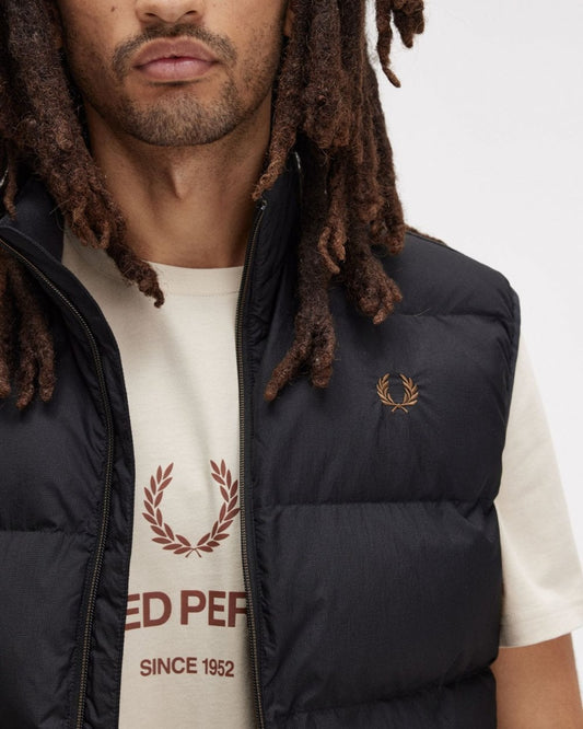 Fred Perry Mens Padded Gilet - Black 102