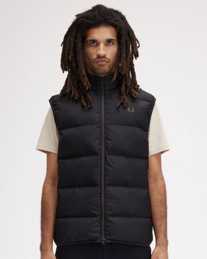 Fred Perry Mens Padded Gilet - Black 102