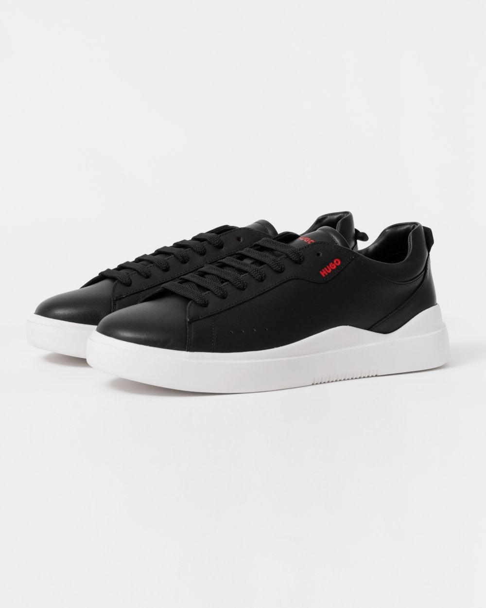 HUGO Blake Tenn Mens Leather Trainers with Branded Quarter