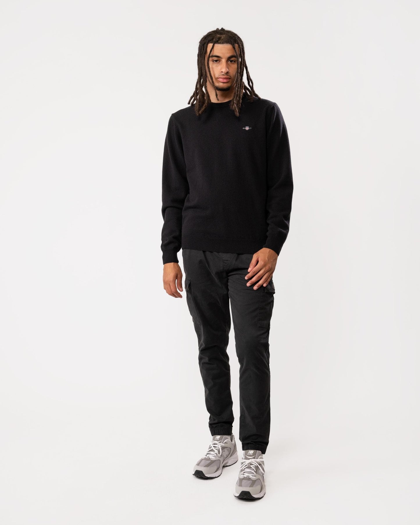 GANT Mens Superfine Lambswool Crew Neck Jumper - 5 Black