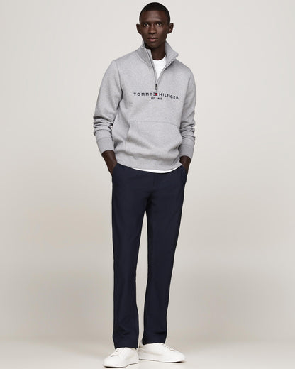 Tommy Hilfiger Tommy Logo Mockneck Mens Sweatshirt - Light Grey Heather