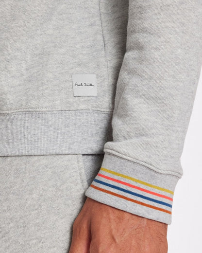 Paul Smith Mens Long Sleeve Lounge Top with Artist Stripe Cuffs - 70 Grey