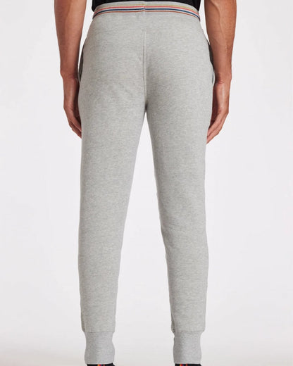 Paul Smith Mens Cotton Jersey Lounge Pants with Artist Stripe Waistband - 70 Grey