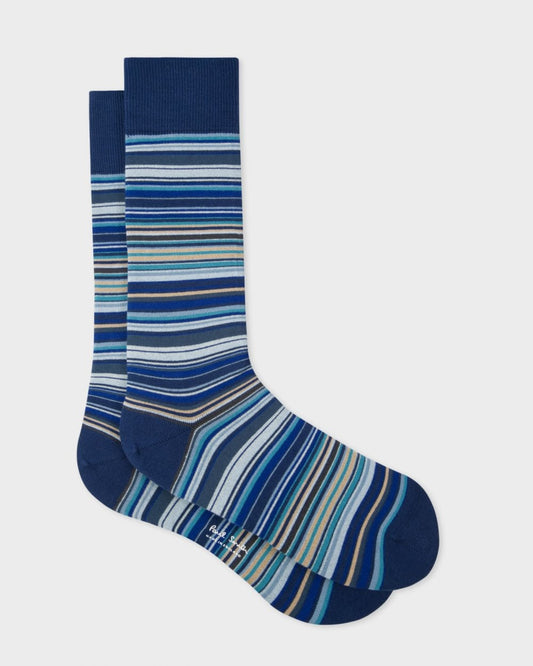 Paul Smith Mens Signature Stripe Socks - 47 Navy