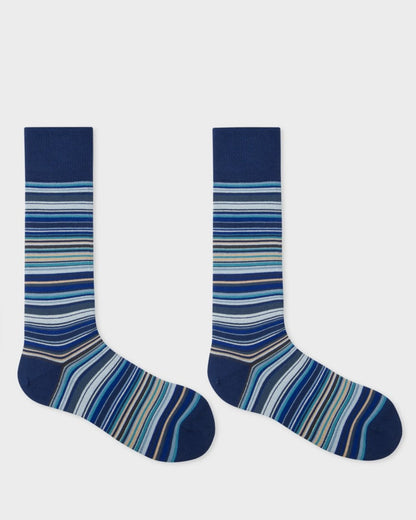 Paul Smith Mens Signature Stripe Socks - 47 Navy