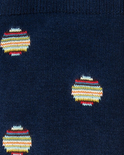 Paul Smith Mens Signature Stripe Polka Dot Socks - 47 Navy