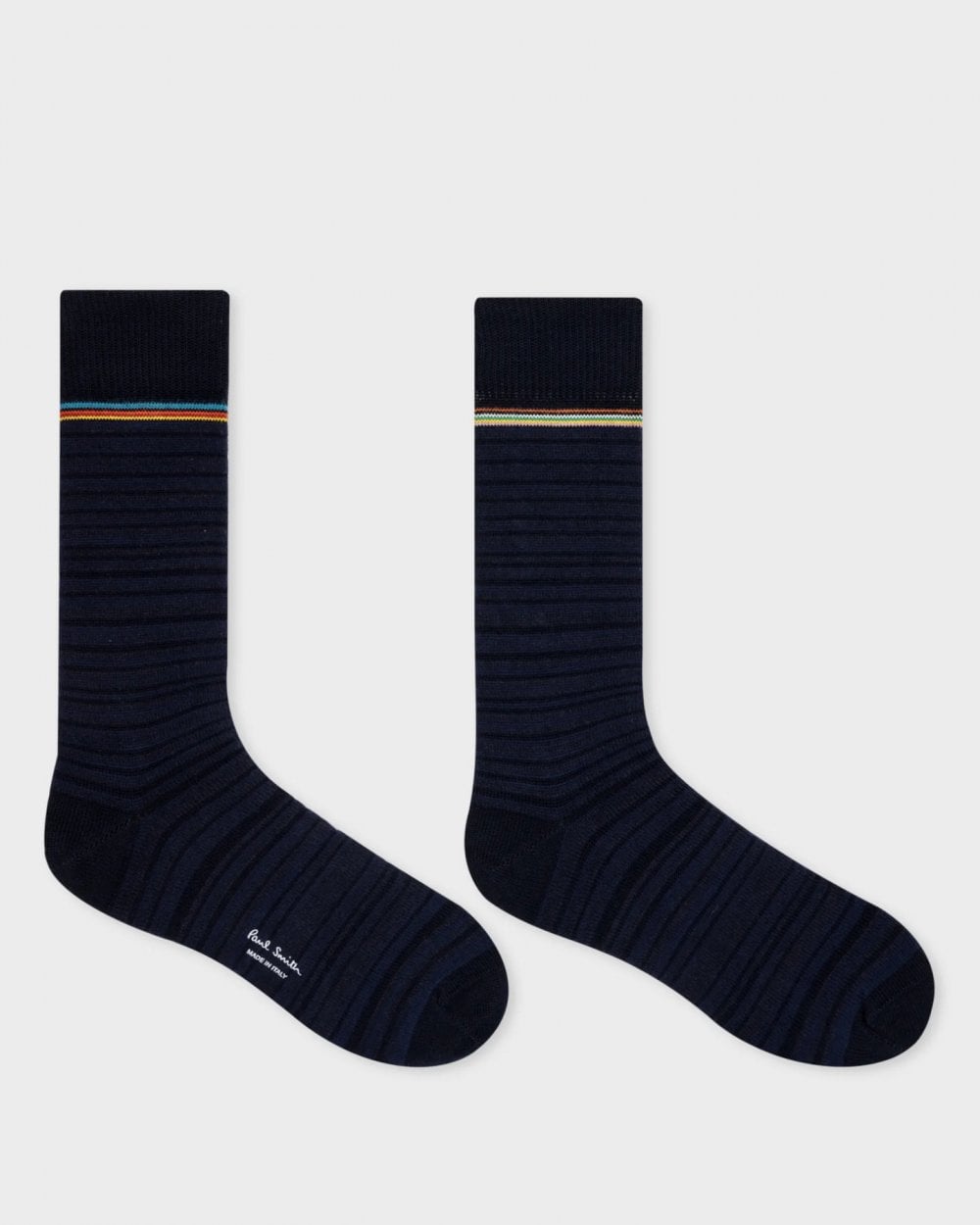 Paul Smith Mens Shadow Stripe Socks - 47 Navy