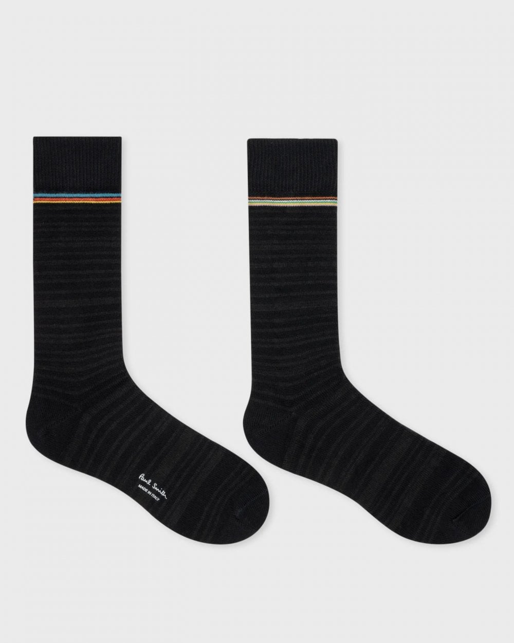 Paul Smith Mens Shadow Stripe Socks - 79 Black