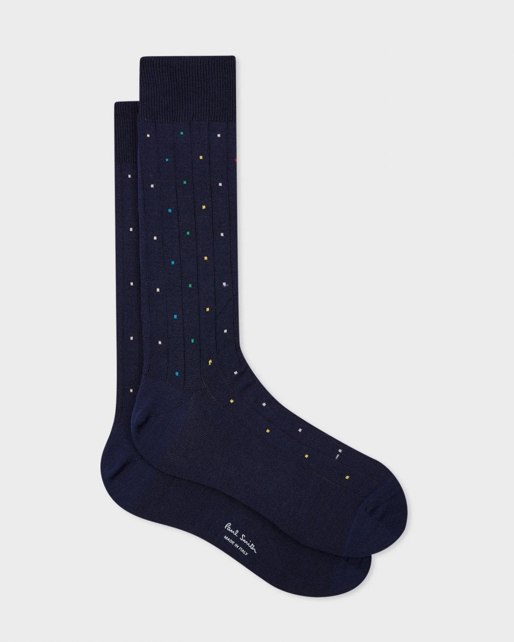 Paul Smith Mens Cotton-Blend Multi Colour Polka Dot Socks - 47 Navy