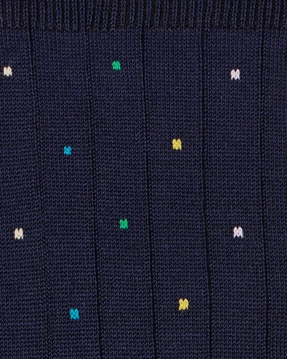 Paul Smith Mens Cotton-Blend Multi Colour Polka Dot Socks - 47 Navy