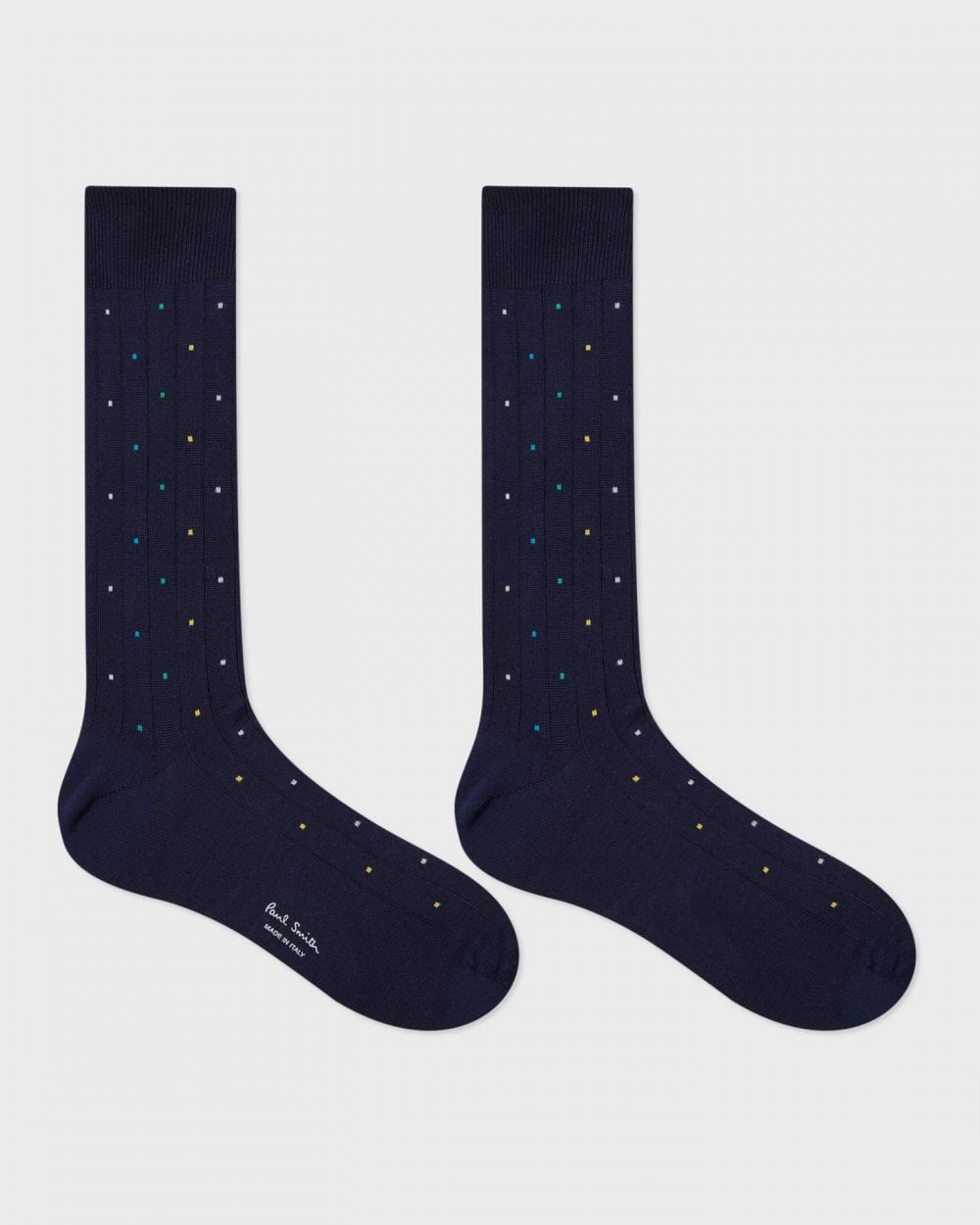 Paul Smith Mens Cotton-Blend Multi Colour Polka Dot Socks - 47 Navy