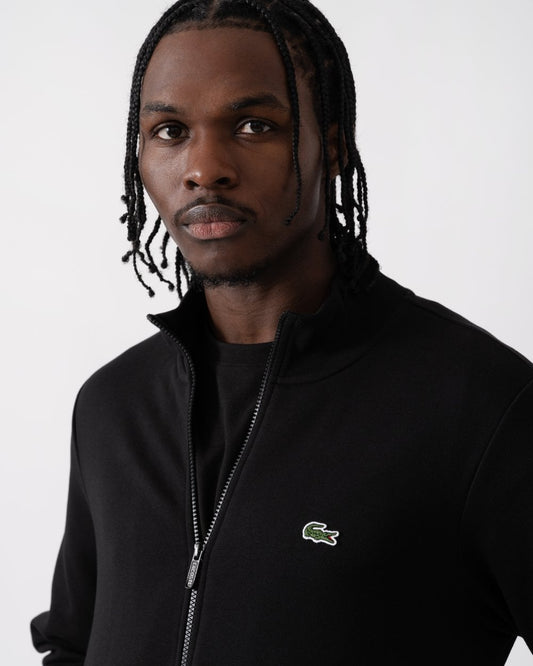 Lacoste Regular Fit Brushed Fleece Mens Zippered Sweatshirt - Black 031